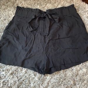 Paper bag waist shorts